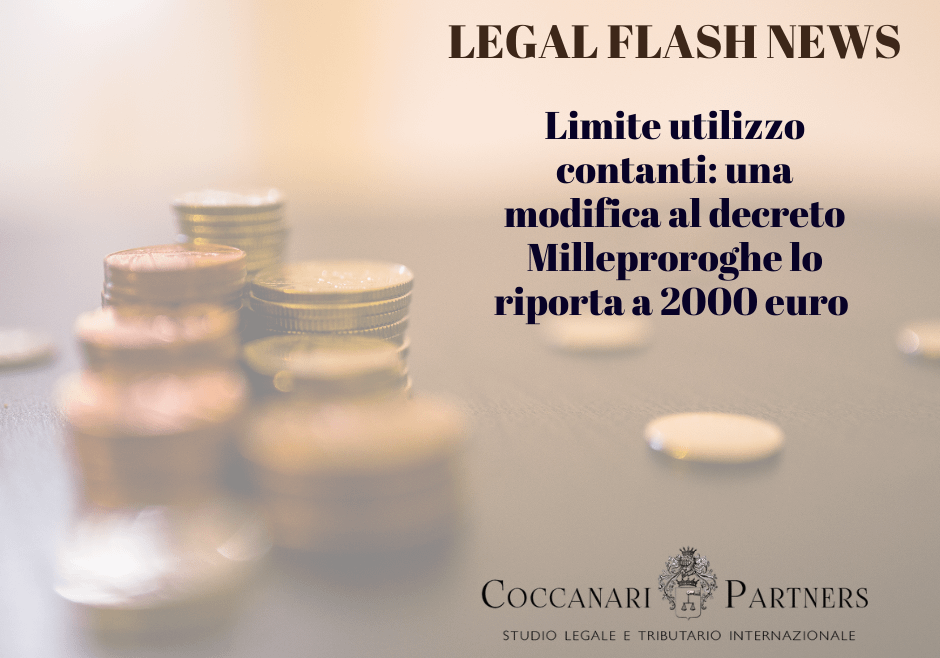 Limite utilizzo contanti: una modifica al decreto Milleproroghe lo riporta a 2000 euro